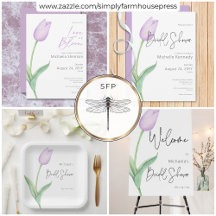 Modern Purple Tulip Solo Bridal Shower