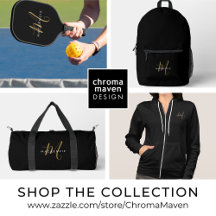 PICKLEBALL   Elegant Minimalist Gold Monogram