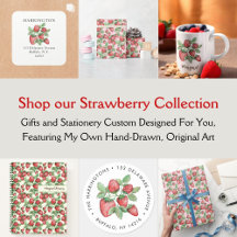 Victorian-Inspired Strawberry Stationery & Gifts