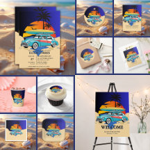 Retro Surfer Car Baby Shower Collection