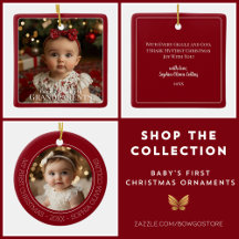 Baby's First Christmas Modern Minimalist Ornaments