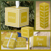 Love Peace Joy Hope Faith Vintage Golden Christmas