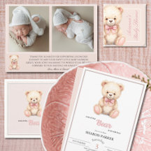 Our Little Bear is on the Way teddy Bear with Bow