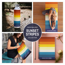 Vintage Sunset Stripes Colorful Rainbow