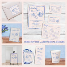 Fresh Off The Market Blue Bridal Shower