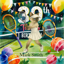 Tennis 30th Birthday for Siamese Cat Lovers