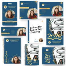 Gold and Blue Business Suite Stationery