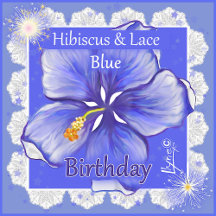 Hibiscus & lace BLUE Birthday/party