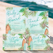 Fun Tropical palm trees beach baby on board 
