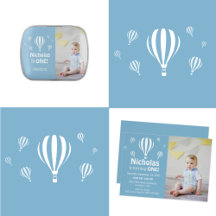 Blue Hot Air Balloons First Birthday 