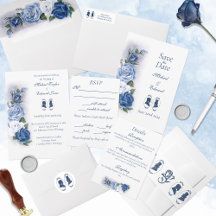 Romantic Blue Regency Gay Botanical Wedding
