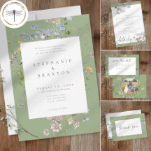 Sage Wildflower Garden Elegant Wedding