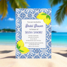  Portuguese Tiles & Lemon Bridal Shower Collection
