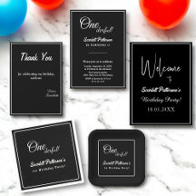 Elegant Chic Black And White Birthday Collection