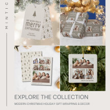 Modern Christmas Holiday Gift Wrapping & Decor