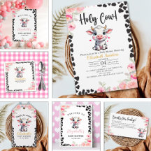 Holy Cow , Cute Cow Baby shower Girl