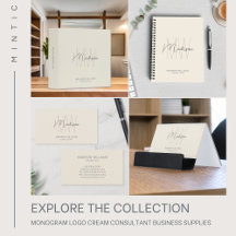 Monogram Logo Cream Consultant Business Supplies