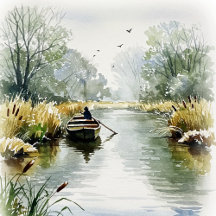 Watercolor natural landscapes