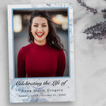 Celebration of Life Blue Photo Elegant Floral