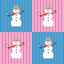 Fun and Fancy Pink and Blue Snowman Detective