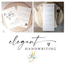 Modern Handwriting Black & White Wedding