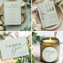 Minimal Gorgeous Green Bridal Shower