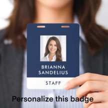 Custom Modern minimalist Photo ID badges
