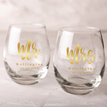 Wedding & Bridal Shower Wine Glasses