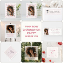Elegant Pink Bow Graduation Party Collection