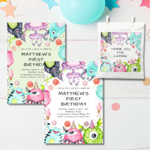 Little Monster Kid's Birthday Supplies