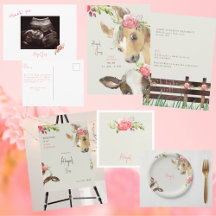 Pink Pony & Cow Baby Shower Suite