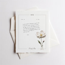 Personalized Floral Note Card / Papers