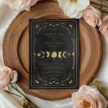 Black & Faux Gold Tarot Celestial Wedding