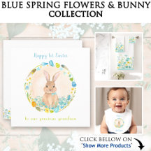Blue Spring Flowers & Bunny