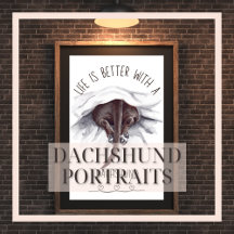 Life is Long on Love - Dachshund Wall Art 