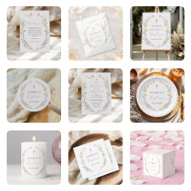 Boho Wildflower Floral Girl Baptism Collection