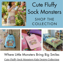Cute Fluffy Sock Monsters Kids Design Collection
