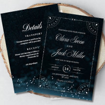Starry Night Wedding Celestial Invitation