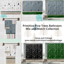 Primitive Pine Trees Bathroom Mix and Match