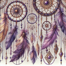 Personalized Purple & Gold Boho Dreamcatchers