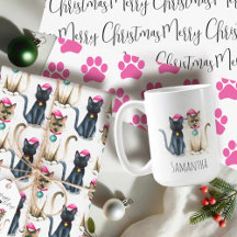 Watercolor Christmas Cats Gift Ideas
