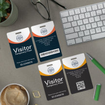 Corporate Visitor Pass Barcode QR Code Badge