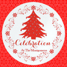 Christmas Tree Celebrations - Red Lace