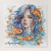 Watercolor Female Zodiac Sign Jigsaw Puzzles