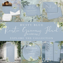 Dusty Blue Rustic Greenery Floral Wedding 