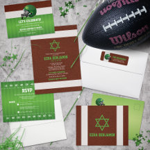 Super Bowl Football Bar Mitzvah Invitation Suite