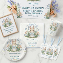 Cute Bunny Spring Floral Baby Shower