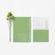 Simple Minimalist Elegant Sage Text Wedding