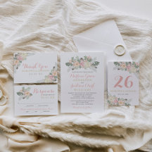 Blush Pink and Gold Floral Boho Wedding