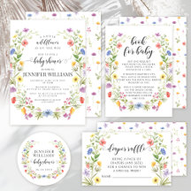 Colorful little wildflower & baby in bloom shower